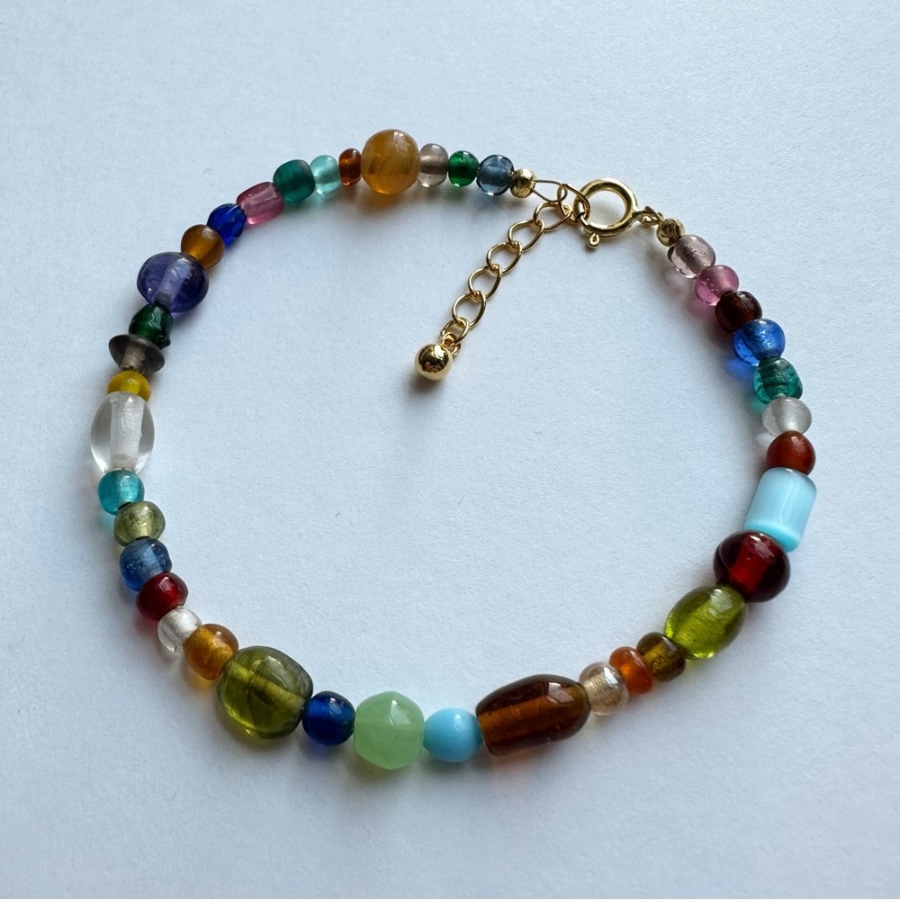 Handmade vintage glass beaded bracelet